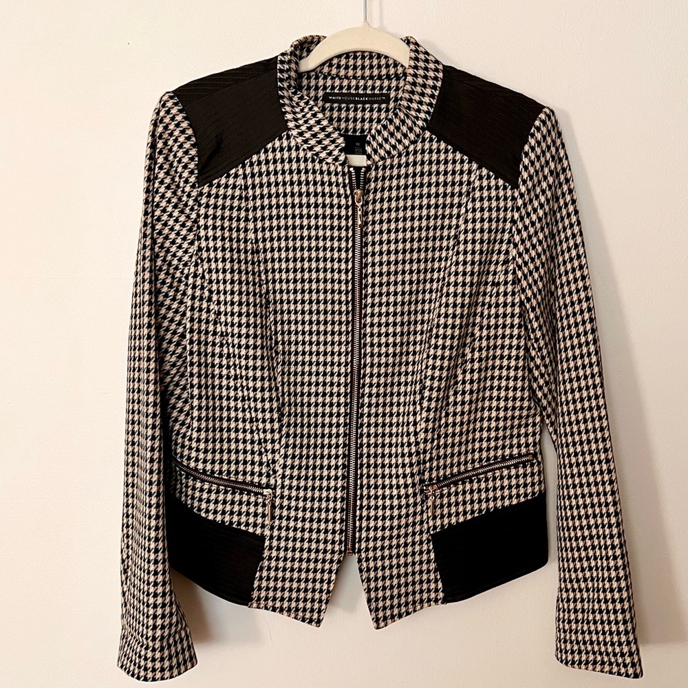 Whbm Houndstooth Zip Jacket - image 3